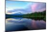 Summer Sunset Reflection at Trillium Lake, Oregon Wilderness-Vincent James-Mounted Photographic Print