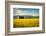 Summer Sunset with an Old Barn and a Rye Field in Rural Montana with Rocky Mountains in the Backgro-Nick Fox-Framed Photographic Print