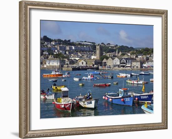 Summer Sunshine on Boats in the Old Harbour, St. Ives, Cornwall, England, United Kingdom, Europe-Peter Barritt-Framed Photographic Print