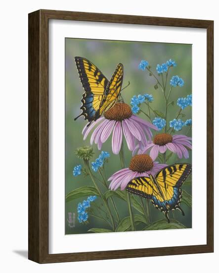 Summer Tiger Forget Me Nots-Jeffrey Hoff-Framed Giclee Print