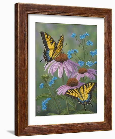 Summer Tiger Forget Me Nots-Jeffrey Hoff-Framed Giclee Print