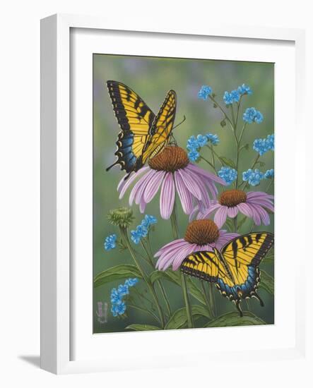 Summer Tiger Forget Me Nots-Jeffrey Hoff-Framed Giclee Print