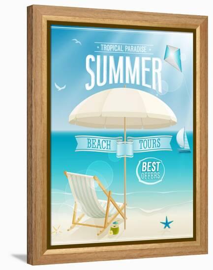 Summer Tropical Poster-avean-Framed Stretched Canvas