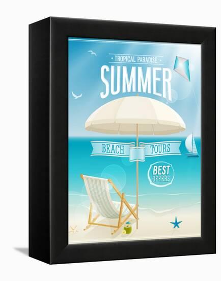 Summer Tropical Poster-avean-Framed Stretched Canvas