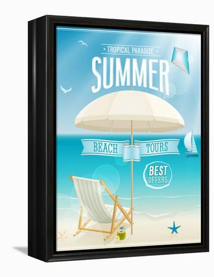 Summer Tropical Poster-avean-Framed Stretched Canvas
