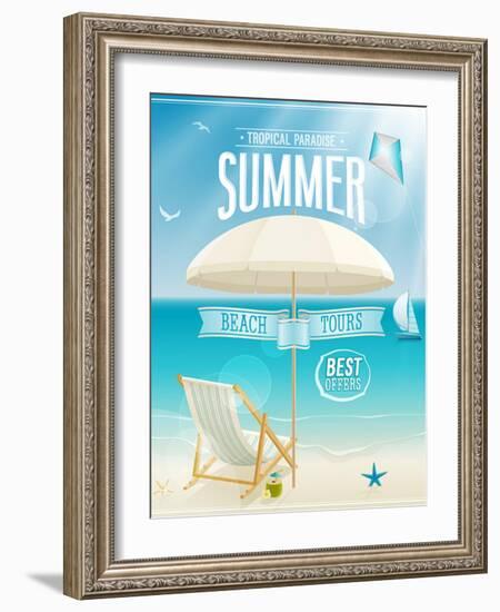 Summer Tropical Poster-avean-Framed Art Print