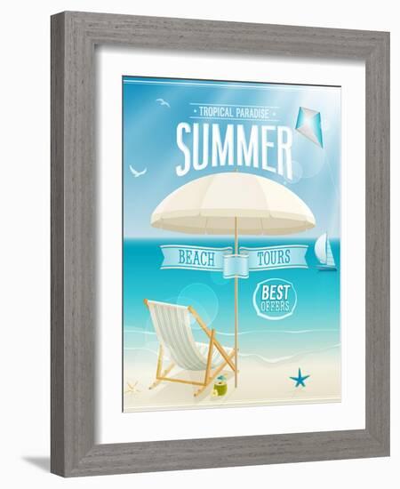 Summer Tropical Poster-avean-Framed Art Print