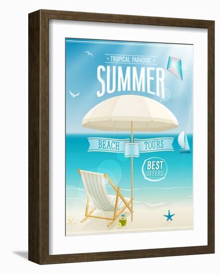 Summer Tropical Poster-avean-Framed Art Print