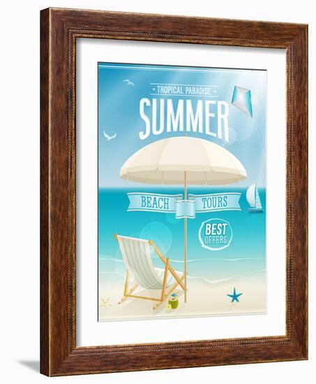 Summer Tropical Poster-avean-Framed Art Print