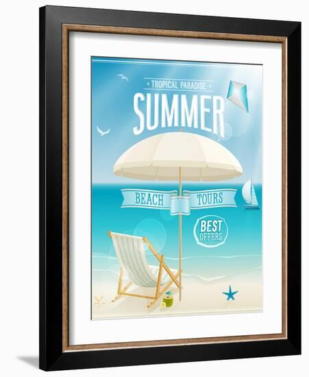 Summer Tropical Poster-avean-Framed Art Print