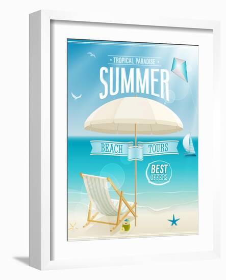 Summer Tropical Poster-avean-Framed Art Print