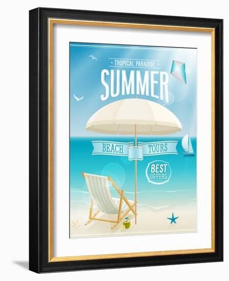 Summer Tropical Poster-avean-Framed Art Print