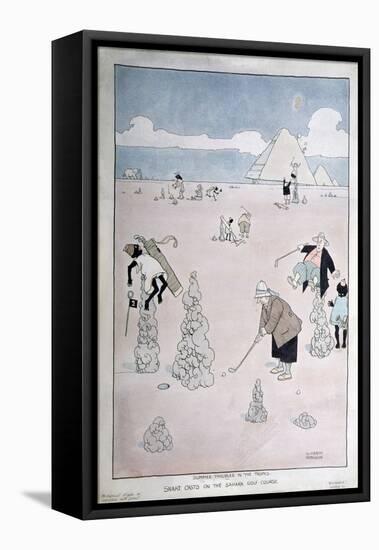 Summer Troubles in the Tropics - Snake Casts on the Sahara Golf Course (Pen, Ink and W/C)-William Heath Robinson-Framed Premier Image Canvas