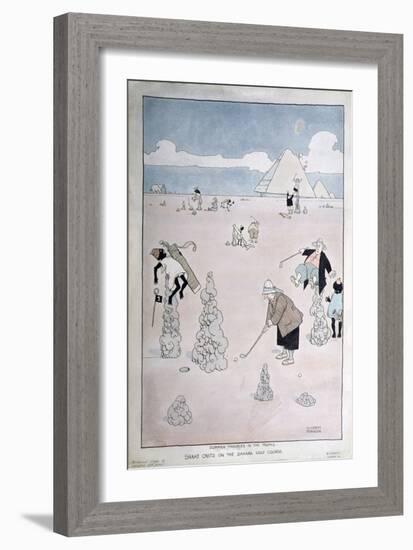 Summer Troubles in the Tropics - Snake Casts on the Sahara Golf Course (Pen, Ink and W/C)-William Heath Robinson-Framed Giclee Print