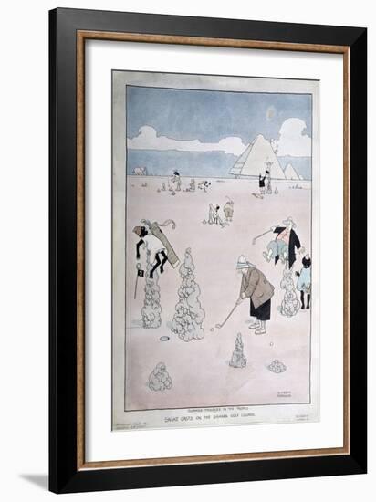 Summer Troubles in the Tropics - Snake Casts on the Sahara Golf Course (Pen, Ink and W/C)-William Heath Robinson-Framed Giclee Print