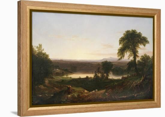 Summer Twilight, A Recollection of a Scene in New England, 1834 (Oil on Wood Panel)-Thomas Cole-Framed Premier Image Canvas