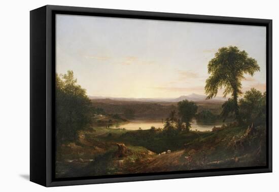 Summer Twilight, A Recollection of a Scene in New England, 1834 (Oil on Wood Panel)-Thomas Cole-Framed Premier Image Canvas