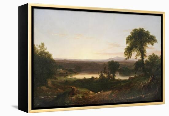 Summer Twilight, A Recollection of a Scene in New England, 1834 (Oil on Wood Panel)-Thomas Cole-Framed Premier Image Canvas