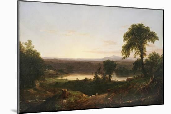 Summer Twilight, A Recollection of a Scene in New England, 1834 (Oil on Wood Panel)-Thomas Cole-Mounted Giclee Print