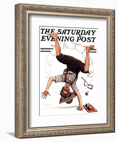 "Summer Vacation, 1923" Saturday Evening Post Cover, June 23,1923-Norman Rockwell-Framed Giclee Print