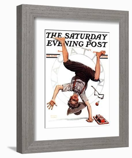 "Summer Vacation, 1923" Saturday Evening Post Cover, June 23,1923-Norman Rockwell-Framed Giclee Print