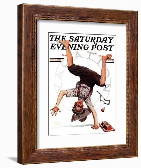 "Summer Vacation, 1923" Saturday Evening Post Cover, June 23,1923-Norman Rockwell-Framed Giclee Print