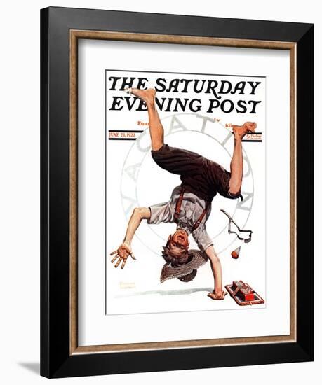 "Summer Vacation, 1923" Saturday Evening Post Cover, June 23,1923-Norman Rockwell-Framed Giclee Print