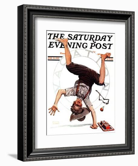 "Summer Vacation, 1923" Saturday Evening Post Cover, June 23,1923-Norman Rockwell-Framed Giclee Print