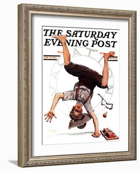 "Summer Vacation, 1923" Saturday Evening Post Cover, June 23,1923-Norman Rockwell-Framed Giclee Print