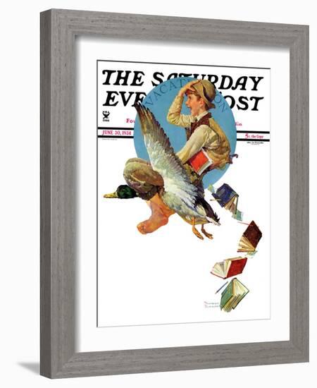 "Summer Vacation, 1934" Saturday Evening Post Cover, June 30,1934-Norman Rockwell-Framed Giclee Print