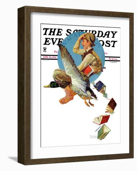 "Summer Vacation, 1934" Saturday Evening Post Cover, June 30,1934-Norman Rockwell-Framed Giclee Print