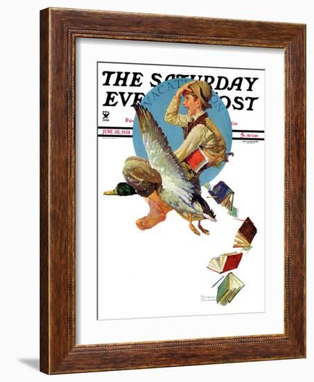 "Summer Vacation, 1934" Saturday Evening Post Cover, June 30,1934-Norman Rockwell-Framed Giclee Print