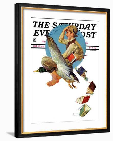 "Summer Vacation, 1934" Saturday Evening Post Cover, June 30,1934-Norman Rockwell-Framed Giclee Print