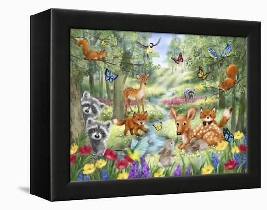 Summer Woodland Animals-MAKIKO-Framed Premier Image Canvas