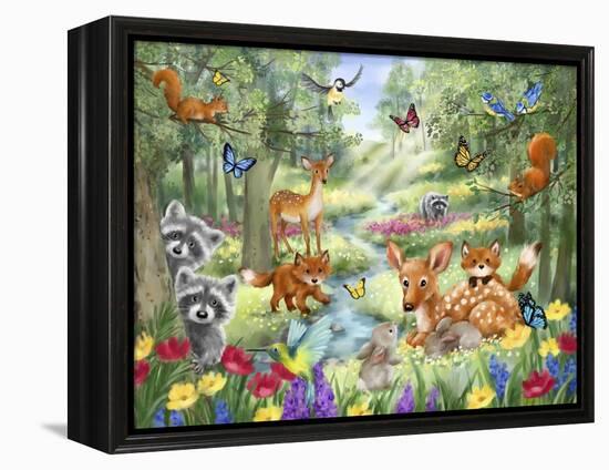 Summer Woodland Animals-MAKIKO-Framed Premier Image Canvas