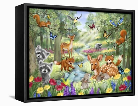 Summer Woodland Animals-MAKIKO-Framed Premier Image Canvas