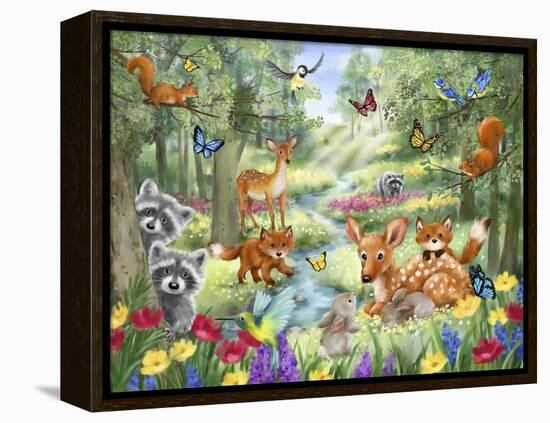 Summer Woodland Animals-MAKIKO-Framed Premier Image Canvas