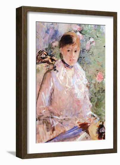 Summer (Young Woman at the Window)-Berthe Morisot-Framed Art Print