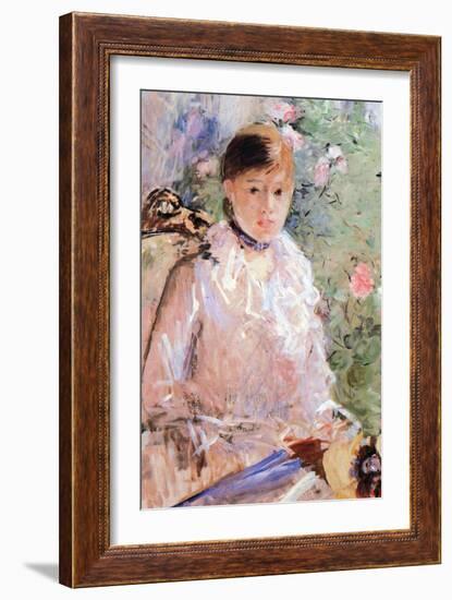 Summer (Young Woman at the Window)-Berthe Morisot-Framed Art Print