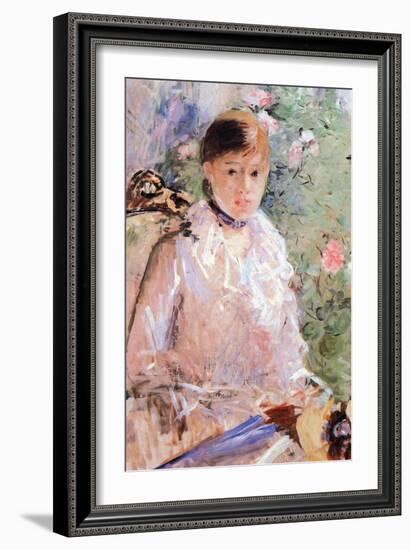 Summer (Young Woman at the Window)-Berthe Morisot-Framed Art Print