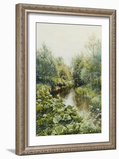 Summerday at the Stream-Peder Mork Monsted-Framed Giclee Print