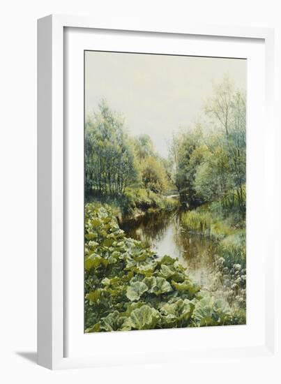 Summerday at the Stream-Peder Mork Monsted-Framed Giclee Print