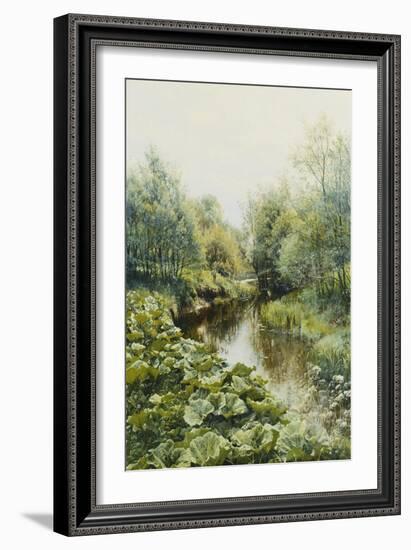 Summerday at the Stream-Peder Mork Monsted-Framed Giclee Print