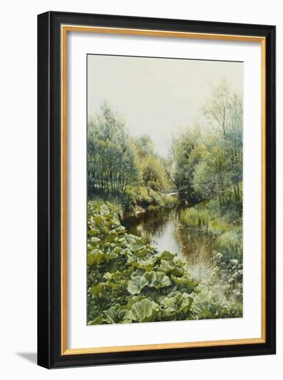 Summerday at the Stream-Peder Mork Monsted-Framed Giclee Print