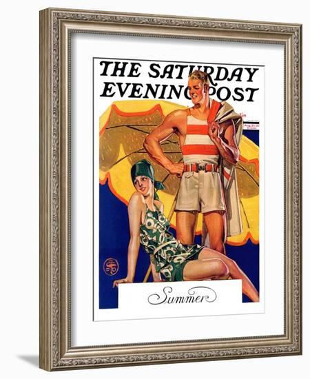 "Summertime, 1927," Saturday Evening Post Cover, August 27, 1927-Joseph Christian Leyendecker-Framed Giclee Print