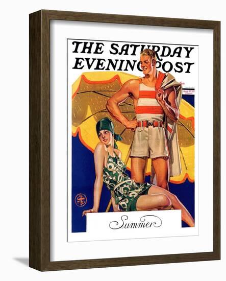 "Summertime, 1927," Saturday Evening Post Cover, August 27, 1927-Joseph Christian Leyendecker-Framed Giclee Print