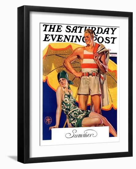 "Summertime, 1927," Saturday Evening Post Cover, August 27, 1927-Joseph Christian Leyendecker-Framed Giclee Print