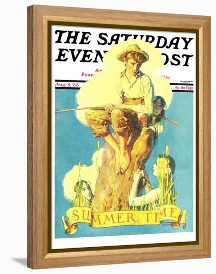 "Summertime, 1933" Saturday Evening Post Cover, August 5,1933-Norman Rockwell-Framed Premier Image Canvas