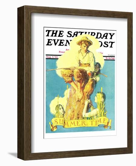 "Summertime, 1933" Saturday Evening Post Cover, August 5,1933-Norman Rockwell-Framed Giclee Print