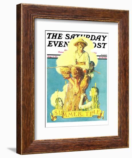 "Summertime, 1933" Saturday Evening Post Cover, August 5,1933-Norman Rockwell-Framed Giclee Print